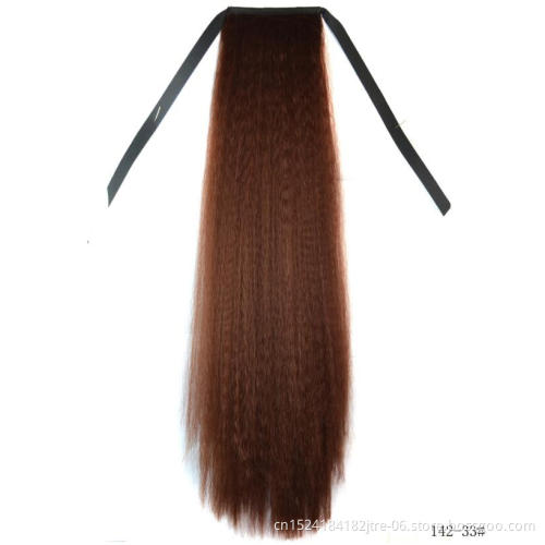 hot sale synthetic yaki straight drawstring ponytail, medium length kinki straight hair drawstring ponytail